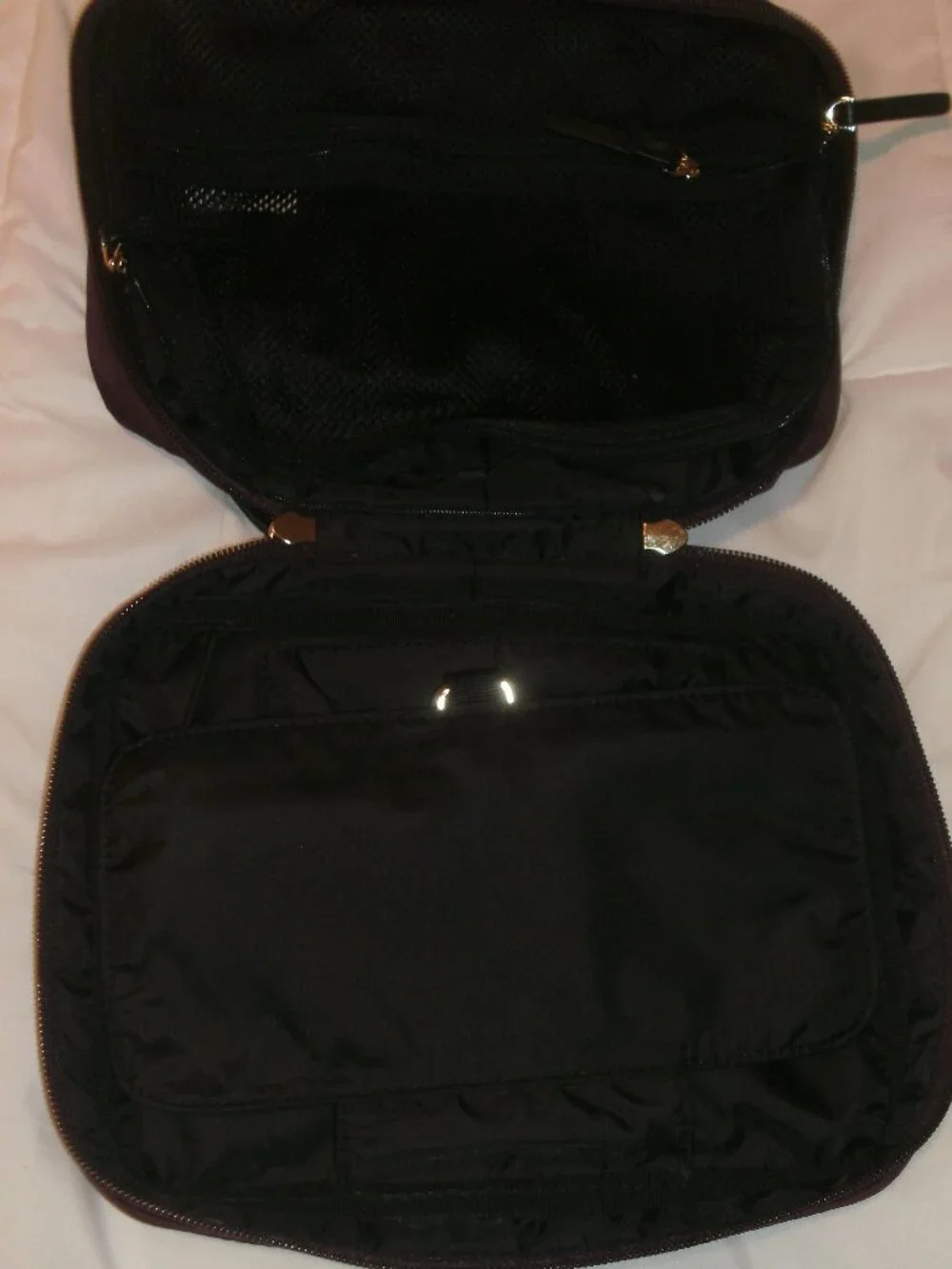 Kate Spade New York Travel Cosmetic Makeup Bag Case Burgundy 9x7x4